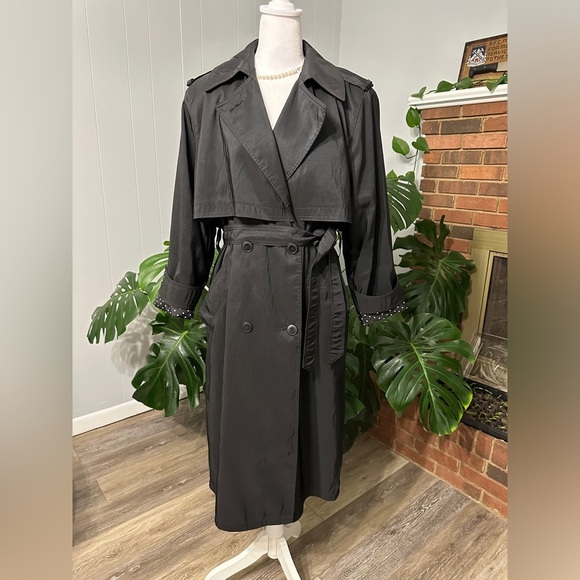 🛍️ Forecaster of Boston Black lightweight trench jacket size P7/8 - Picture 1 of 13